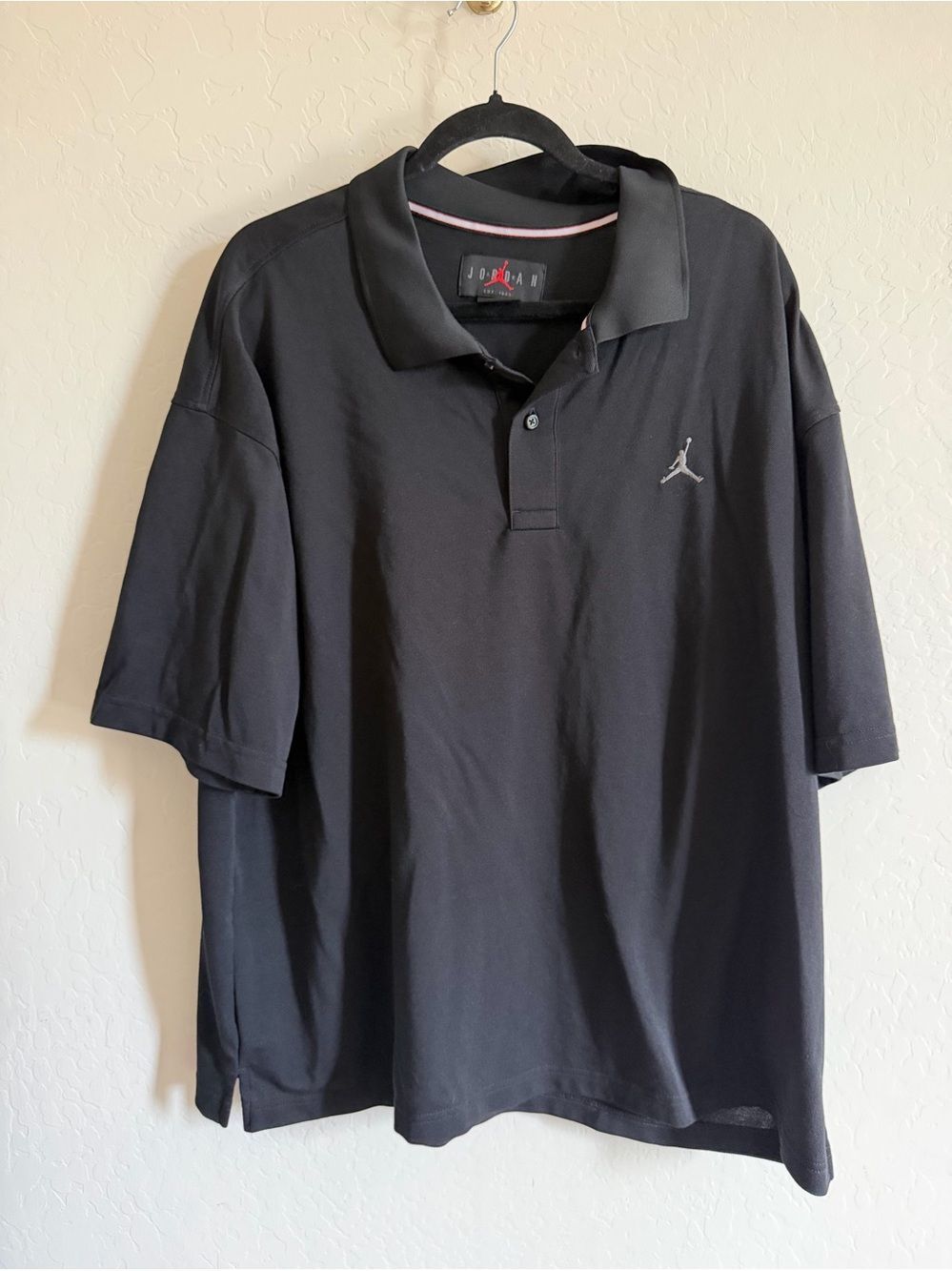 Jordan Black Polo with Jumpman Emblem XL Y2K